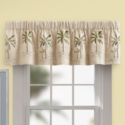 Palm Tree Valance In Ivory – Bedbathandbeyond | Valance Pertaining To Tree Branch Valance And Tiers Sets (Photo 4 of 45)