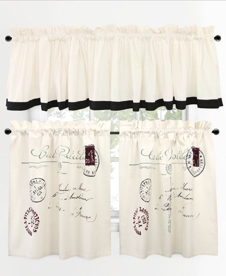 Park B. Smith Pair Of Postale 60" X 36" Cafe Curtains | Cafe Regarding Coffee Drinks Embroidered Window Valances And Tiers (Photo 15 of 45)