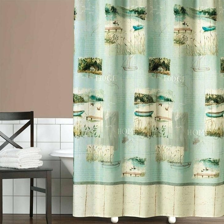 Pine Cone Shower Curtain – Trackidz Intended For Tree Branch Valance And Tiers Sets (View 25 of 45)