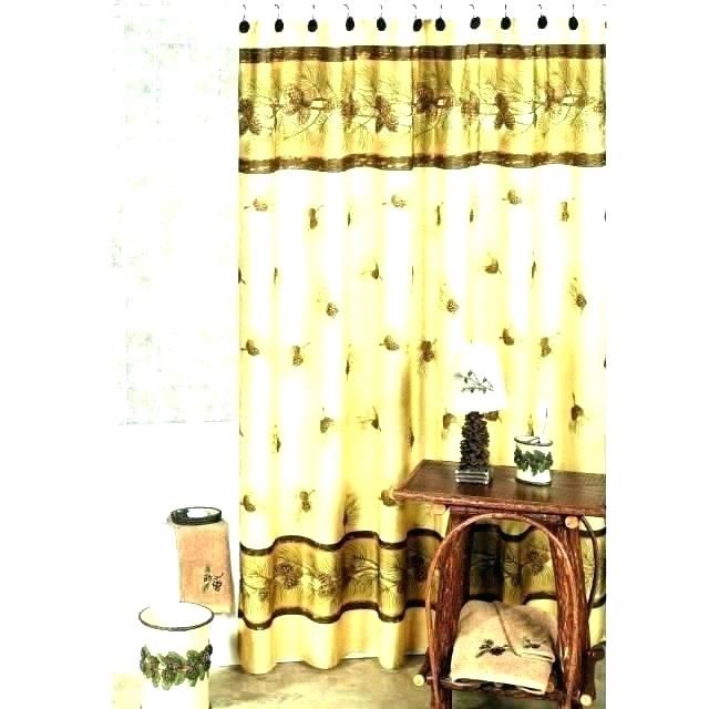 Pine Cone Shower Curtain – Trackidz Regarding Tree Branch Valance And Tiers Sets (Photo 43 of 45)