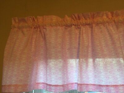 Pink White Peace Sign Kitchen Bathroom Window Valance Decor | Ebay For Vertical Ruffled Waterfall Valances And Curtain Tiers (Photo 37 of 43)