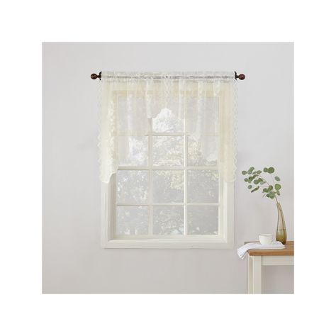 Featured Photo of 2024 Latest Sheer Lace Elongated Kitchen Curtain Tier Pairs