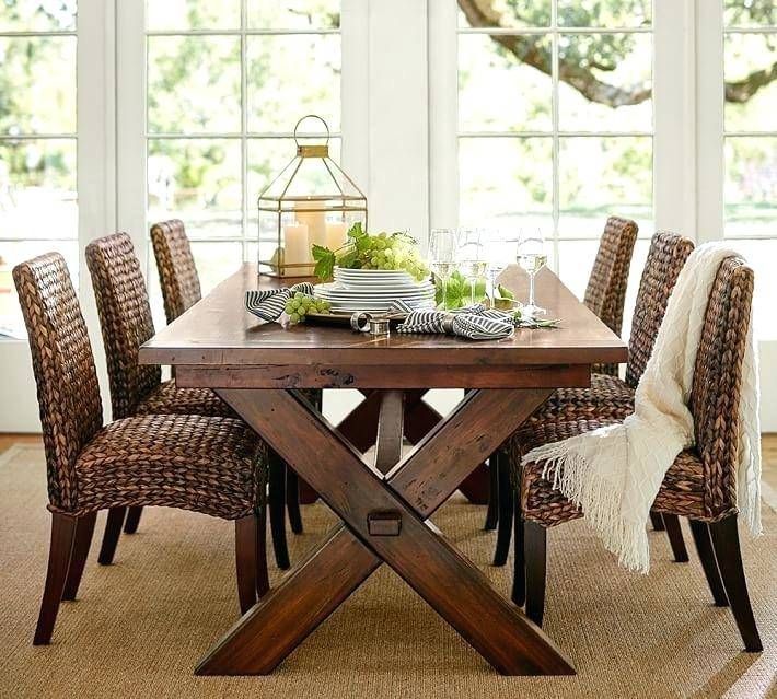 Pottery Barn Extending Dining Room Table Side Chair Dark Inside Newest Alfresco Brown Banks Pedestal Extending Dining Tables (View 8 of 30)