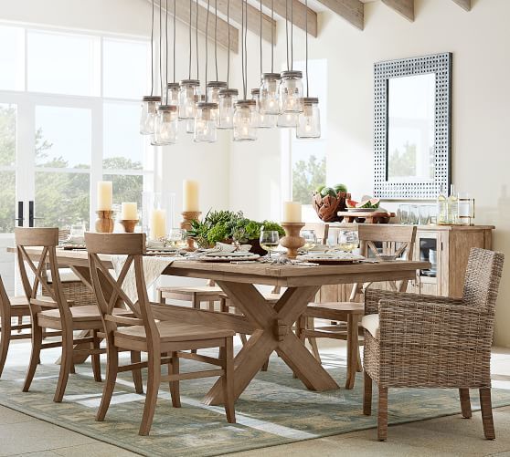 Pottery Barn Toscana Dining Table – Finish Alfreco Brown Pertaining To Most Recently Released Seadrift Benchwright Pedestal Extending Dining Tables (Photo 11 of 30)