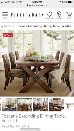 Preferred Seadrift Toscana Dining Tables Within Pottery Barn Toscana Extending Dining Table For Sale In (Photo 17 of 20)