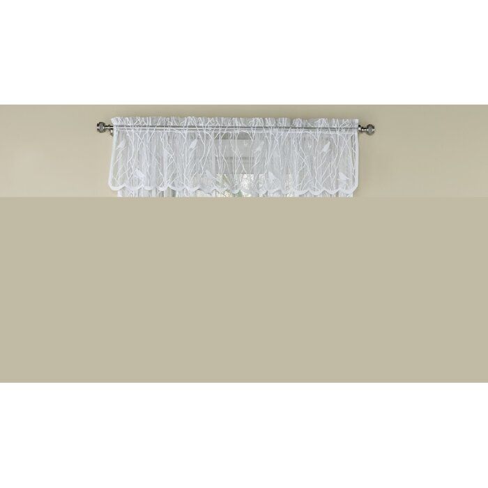 Prevatte Bird Song Sheer Lace Tailored 56" Window Valance Regarding Ivory Knit Lace Bird Motif Window Curtain (Photo 6 of 50)