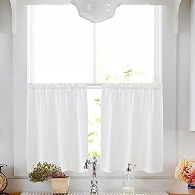 Privacy Thick Kitchen Tiers Semi Sheer Café Curtains Rod Regarding Semi Sheer Rod Pocket Kitchen Curtain Valance And Tiers Sets (Photo 1 of 50)