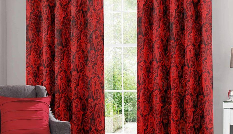 Red Modern Pattern Curtains Circle Curtain Panels Blue In Modern Subtle Texture Solid Red Kitchen Curtains (Photo 13 of 50)