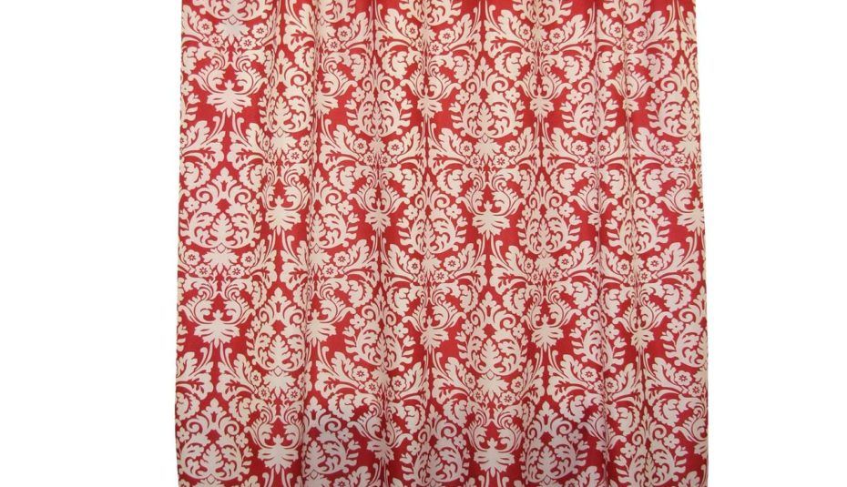 Red Pattern Curtains Flower Modern Mid Century Velvet Leaf With Modern Subtle Texture Solid Red Kitchen Curtains (Photo 38 of 50)