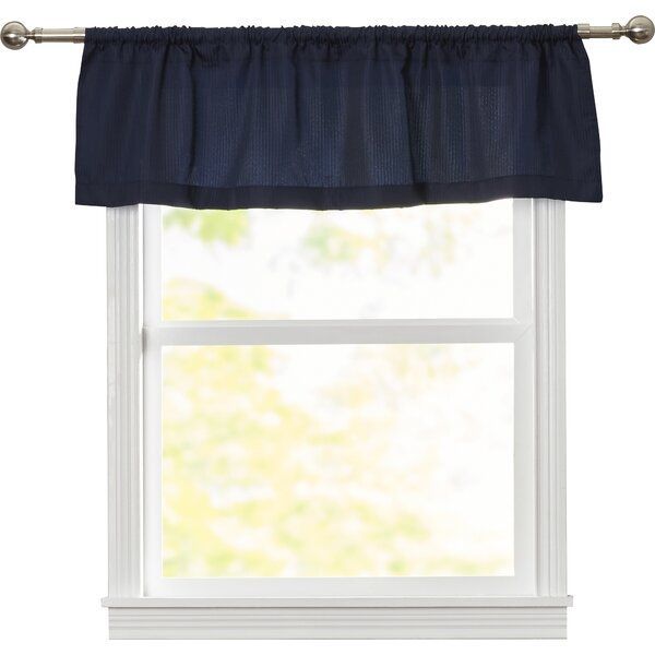 Reinhardt Rod Pocket Tailored 54" Window Valance Regarding Rod Pocket Cotton Solid Color Ruched Ruffle Kitchen Curtains (Photo 12 of 30)