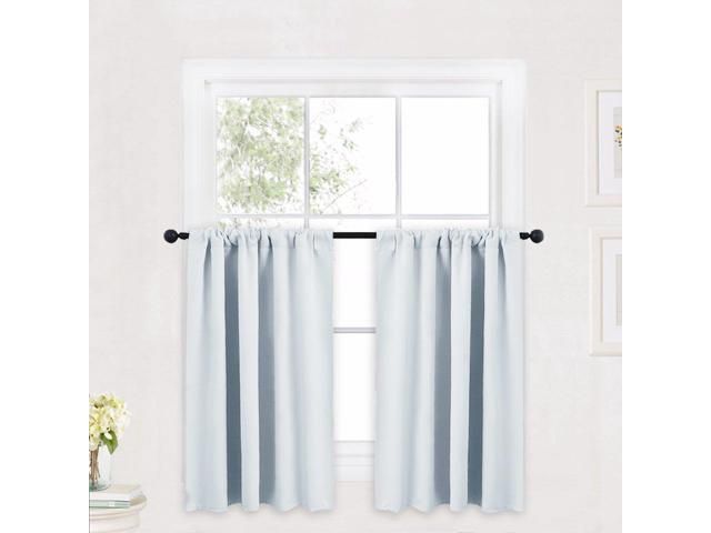 Ryb Home Kitchen Curtains And Valance Set, Room Darkening Curtain Tiers  With Rod Pocket Top, Small Window Curtain Draperies For Nursery/dining Within Rod Pocket Kitchen Tiers (View 26 of 50)