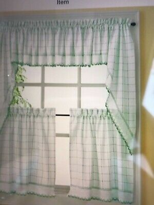 Salem Kitchen Window Curtain W/ Lace Trim – 12 X 60 Valance Intended For French Vanilla Country Style Curtain Parts With White Daisy Lace Accent (Photo 36 of 50)