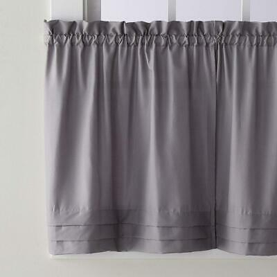 Saturday Knight Holden 36 In. L Polyester Tier Curtain In Dove Grey  (2 Pack) 36326538392 | Ebay Inside Dove Gray Curtain Tier Pairs (Photo 1 of 30)