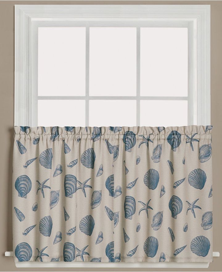 Saturday Knight Seychelles Graphic Print Pair Of 29" X 36 Pertaining To Tranquility Curtain Tier Pairs (Photo 17 of 30)