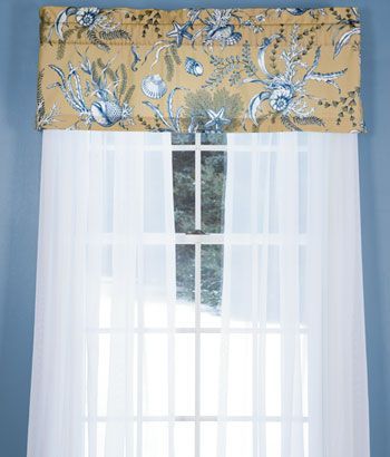Seascape Toile Tailored Valance | For The Home | Country For Tailored Toppers With Valances (View 22 of 30)