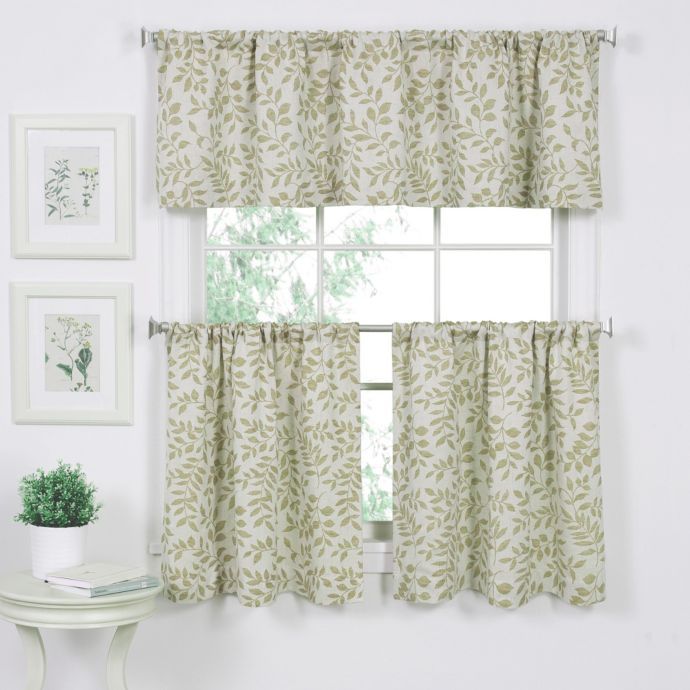 Serene Window Curtain Valance In Sage In 2019 | Curtains Inside Serene Rod Pocket Kitchen Tier Sets (View 2 of 30)