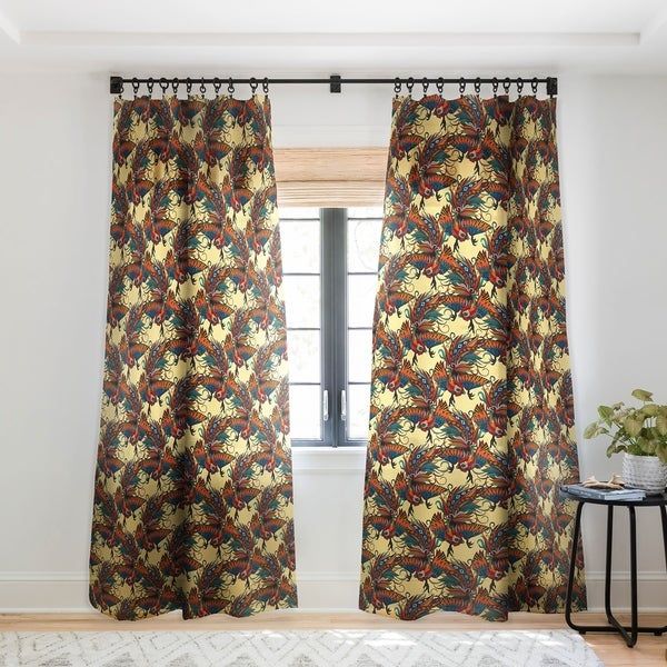 Sharon Turner Rooster Ink Single Panel Sheer Curtain With Regard To Traditional Two Piece Tailored Tier And Swag Window Curtains Sets With Ornate Rooster Print (View 10 of 50)