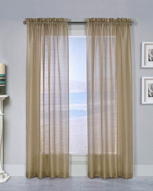 Sheer Drapes And Curtains – Mist Stripe Textured Semi Sheer Within Linen Stripe Rod Pocket Sheer Kitchen Tier Sets (Photo 25 of 46)