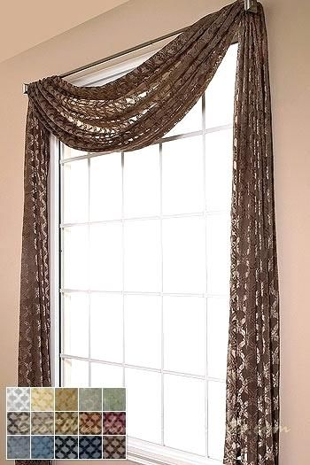 Sheer Swags For Windows – Uknatura For White Micro Striped Semi Sheer Window Curtain Pieces (Photo 22 of 30)