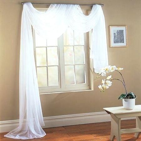 Sheer Swags For Windows – Uknatura Intended For White Micro Striped Semi Sheer Window Curtain Pieces (View 28 of 30)
