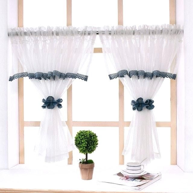 Sheer White Window Valances – Deepss.co Inside Silver Vertical Ruffled Waterfall Valance And Curtain Tiers (Photo 30 of 50)