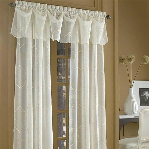 Sheer White Window Valances – Deepss.co Inside Vertical Ruffled Waterfall Valances And Curtain Tiers (Photo 35 of 43)