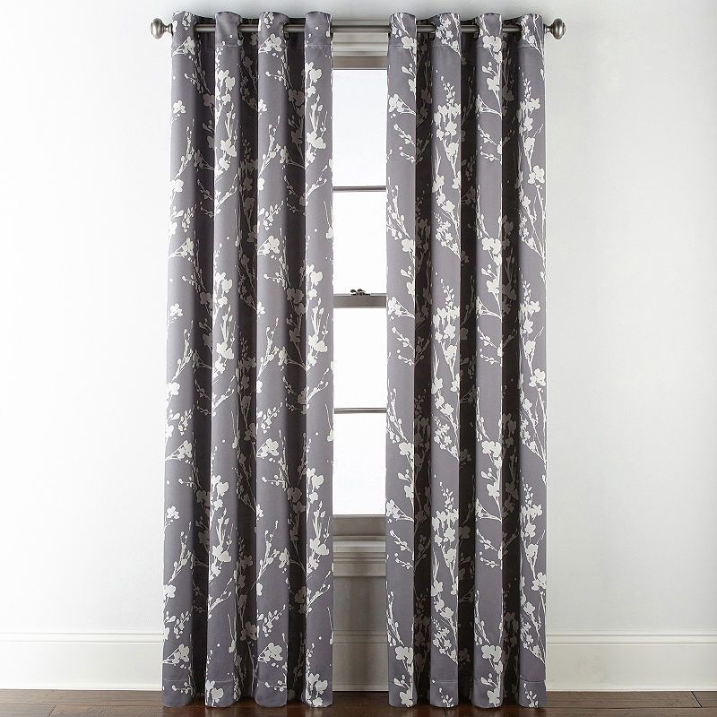 Sheridan Leaf 100% Blackout Grommet Top Curtain Panel Throughout Pastel Damask Printed Room Darkening Kitchen Tiers (View 11 of 50)