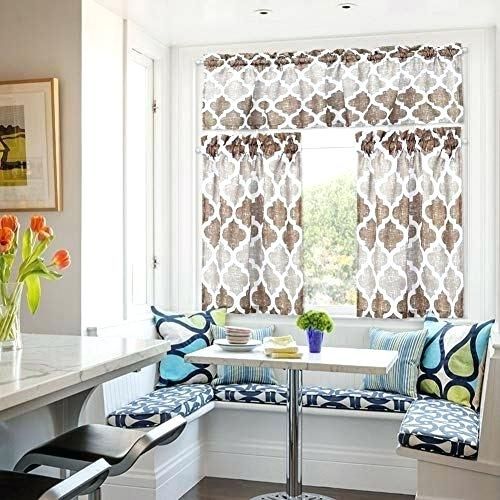 Small Window Curtains Kitchen Curtains 3 Pieces Valances For Rod Pocket Kitchen Tiers (Photo 25 of 50)