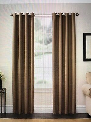 Solarshield® Oakwood 85 Inch Grommet Top Room Darkening Window Curtain  Panel In 885308485762 | Ebay With Regard To Oakwood Linen Style Decorative Window Curtain Tier Sets (View 9 of 30)