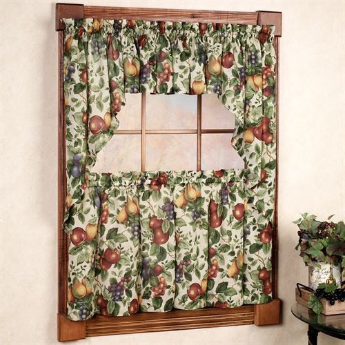 Sonoma Tailored Tier Pair Light Almond In 2019 | Fruit With Traditional Tailored Tier And Swag Window Curtains Sets With Ornate Flower Garden Print (Photo 29 of 30)