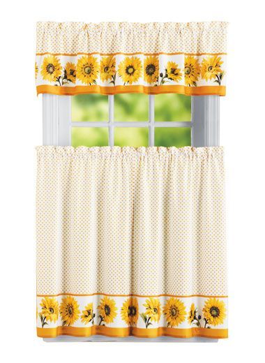 Sunflower Curtain Zoom In In 2019 | Sunflower Kitchen Pertaining To Traditional Tailored Window Curtains With Embroidered Yellow Sunflowers (View 5 of 30)