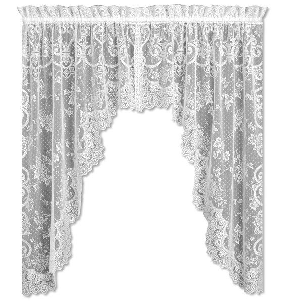 Swag And Tier Curtains | Wayfair With Regard To Traditional Tailored Tier And Swag Window Curtains Sets With Ornate Flower Garden Print (Photo 5 of 30)