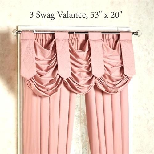 Swag Valances Window Treatments – Uknatura Regarding Silver Vertical Ruffled Waterfall Valance And Curtain Tiers (View 49 of 50)
