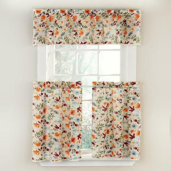 The Pioneer Woman Willow 3 Piece Kitchen Curtain Tier And Valance Set,  Machine W In Wallace Window Kitchen Curtain Tiers (View 3 of 29)