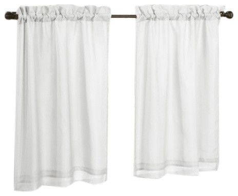 Thermavoile Rhapsody European Style Voile Tailored Tiers, Set, Of 2, 54"x24" With Traditional Two Piece Tailored Tier And Valance Window Curtains (Photo 48 of 50)