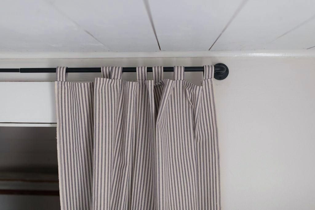 Ticking Stripe Curtains – Jjpainting Inside Farmhouse Stripe Kitchen Tier Pairs (View 23 of 30)