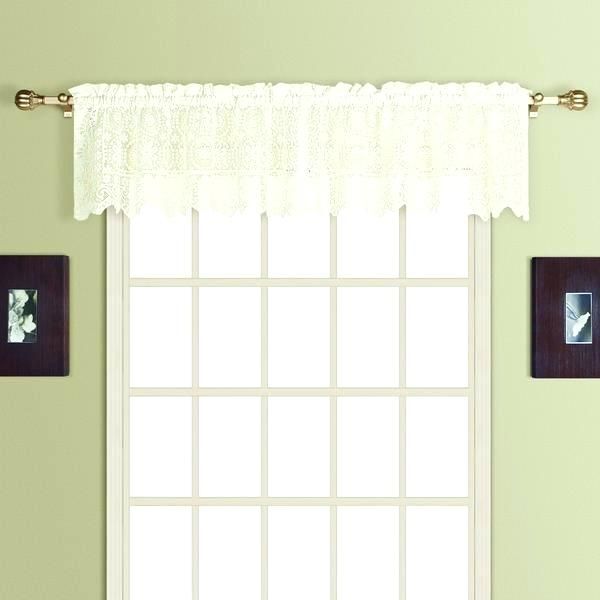Tiered Valances Crochet Tailored Tier Pair White X – Woodspeak Within Floral Lace Rod Pocket Kitchen Curtain Valance And Tiers Sets (View 27 of 50)