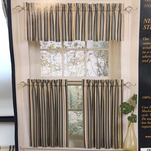Tiers & Valance Set Kitchen Window Curtains With Regard To Window Curtain Tier And Valance Sets (View 47 of 50)