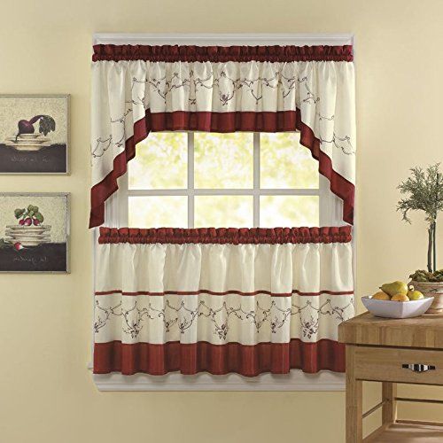 Top 20 Cabin Curtains – Top Decor Tips Regarding Traditional Two Piece Tailored Tier And Swag Window Curtains Sets With Ornate Rooster Print (Photo 34 of 50)