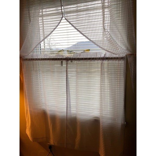 Top Product Reviews For White Tone On Tone Raised Microcheck Inside White Tone On Tone Raised Microcheck Semisheer Window Curtain Pieces (Photo 1 of 46)