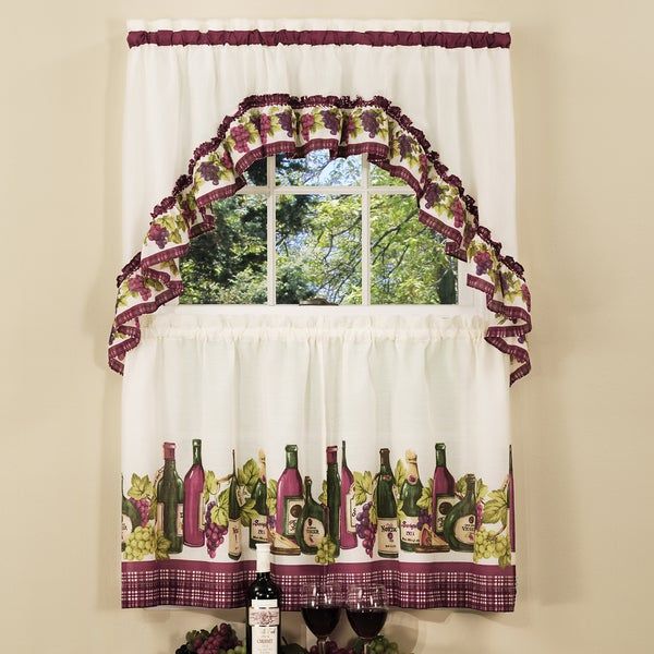 Featured Photo of 50 The Best Traditional Two-piece Tailored Tier and Swag Window Curtains Sets with Ornate Rooster Print