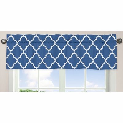 Trellis Blue And White Collection Window Valance For Trellis Pattern Window Valances (View 28 of 30)