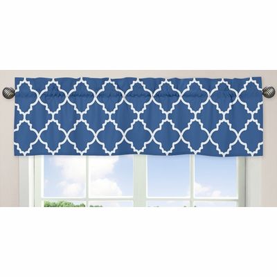 Trellis Blue And White Collection Window Valance Inside Trellis Pattern Window Valances (View 28 of 50)