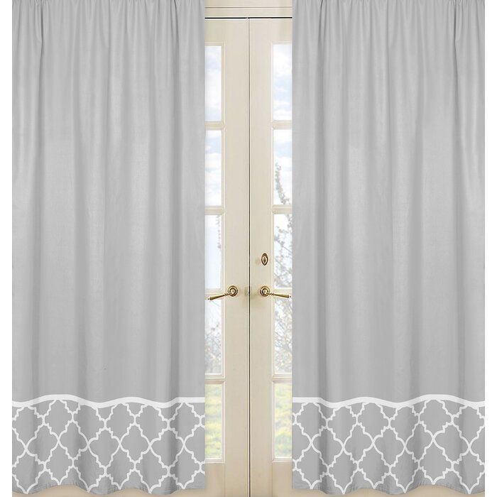 Trellis Geometric Semi Sheer Rod Pocket Curtain Panels For White Micro Striped Semi Sheer Window Curtain Pieces (Photo 21 of 30)