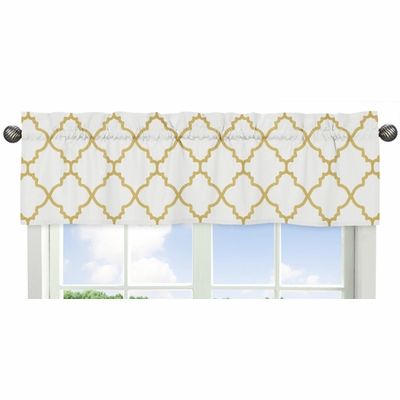 Trellis White And Gold Collection Window Valance With Regard To Trellis Pattern Window Valances (View 34 of 50)