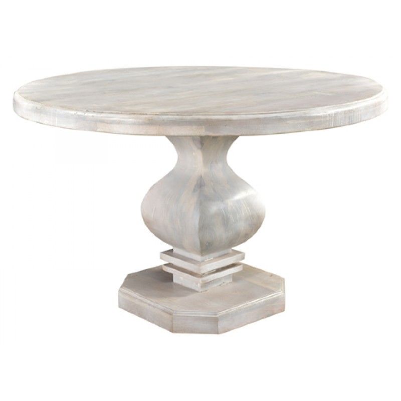 Trendy Dawson Pedestal Tables Intended For Rockwell Pedestal Round Dining Table 48" – Antique White (View 14 of 20)