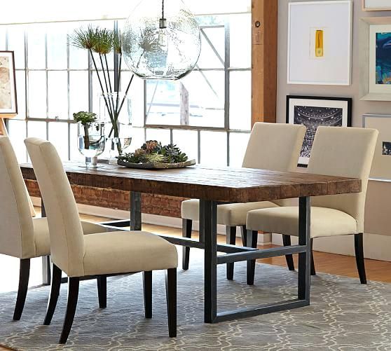 Trendy Reclaimed Wood Dining Set – Iowasolarpower For Griffin Reclaimed Wood Dining Tables (View 7 of 30)