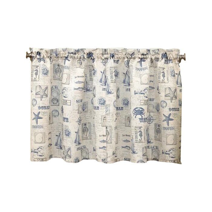 Troskythe Sea Printed Ocean Beach Kitchen Tier Curtain For Vintage Sea Shore All Over Printed Window Curtains (Photo 1 of 47)
