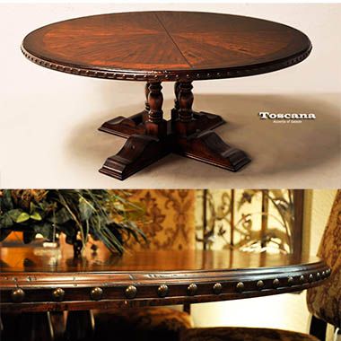 Tuscan Dining Room Tables Large Round Dining Table For Old Regarding Well Known Tuscan Chestnut Toscana Extending Dining Tables (View 30 of 30)