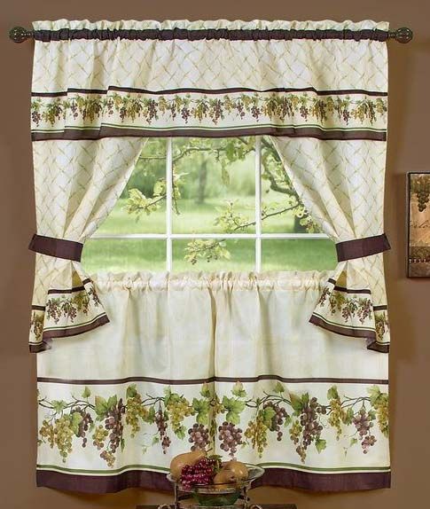 Tuscany Curtains Features Ready To Pick Off The Vine These Throughout Traditional Two Piece Tailored Tier And Valance Window Curtains (Photo 46 of 50)